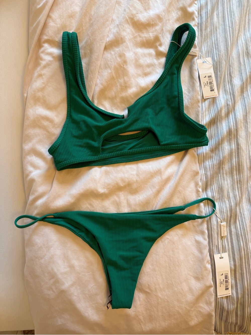 Frankie's Bikinis Emerald Ribbed Tank Top NWT - Picture 5 of 6